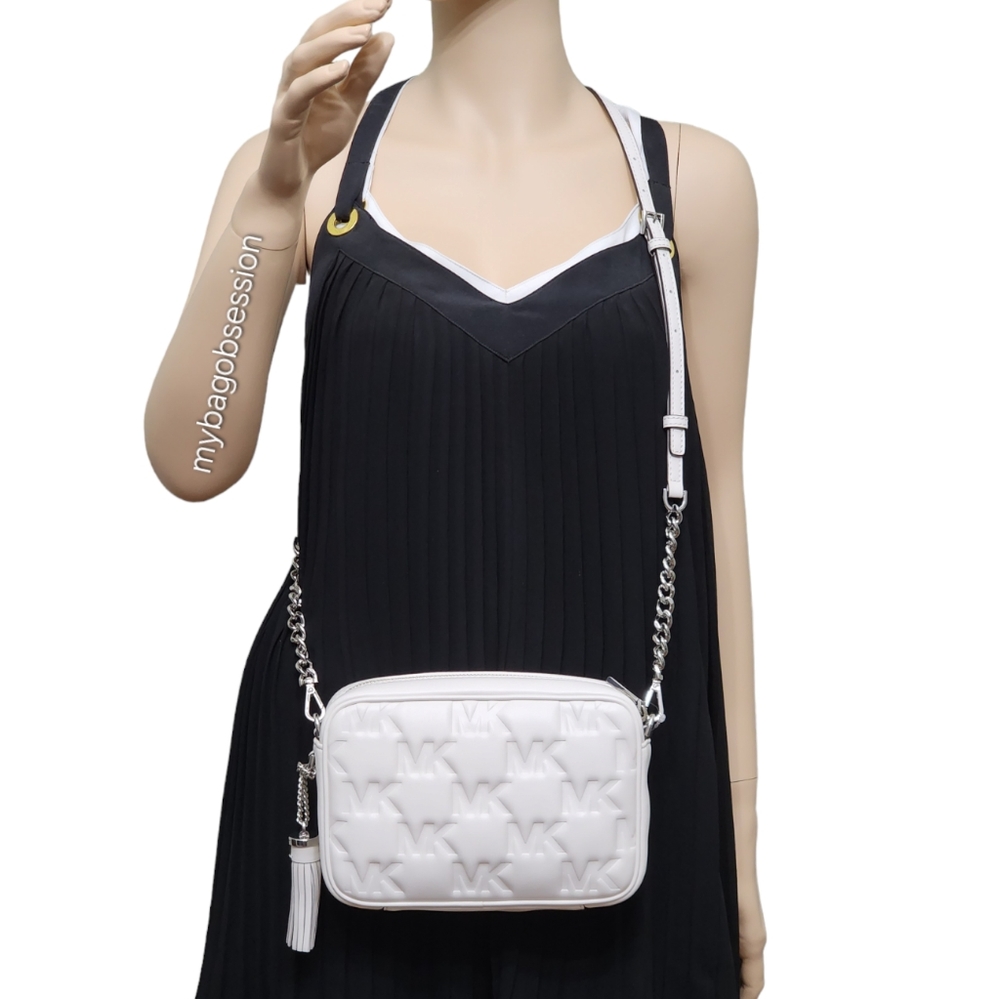 Michael Kors Jet Set MD Crossbody White - Picture 4 of 9
